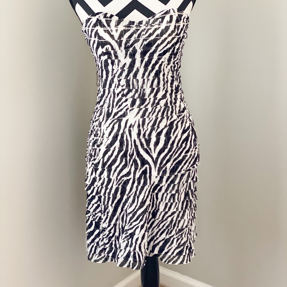 Charlotte Russe Zebra Print Dress Sz M